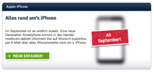 iPhone a Settembre secondo Mobilcom Debitel