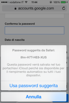 Password suggerita