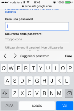 Suggerisi password