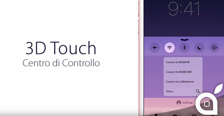 3d touch centro di controllo