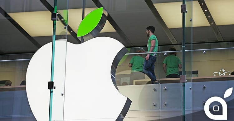 apple store green leaf fogliolina verde