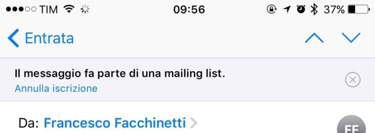 annullamento mailing list