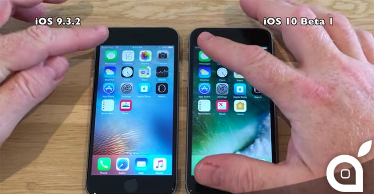 ios 10 confronto speed