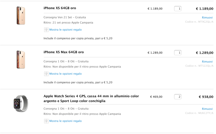 Partono i Preordini di iPhone XS, XS Max ed Apple Watch Serie 4. Le  spedizioni sono già arrivate ad Ottobre!