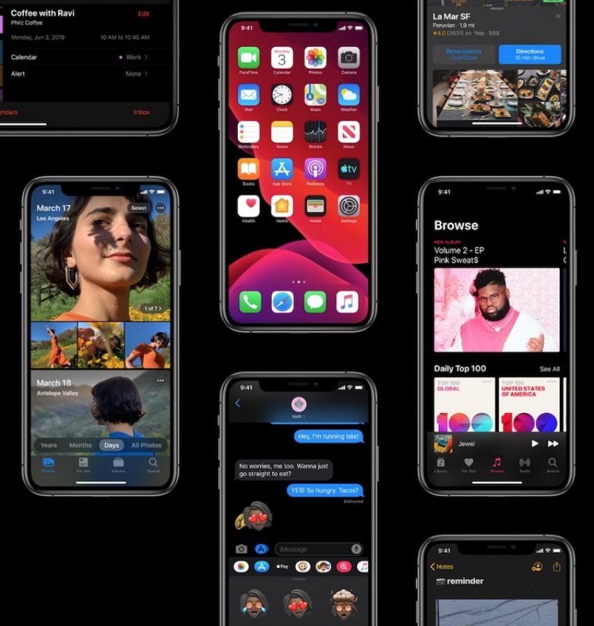 iOS 13 dark mode