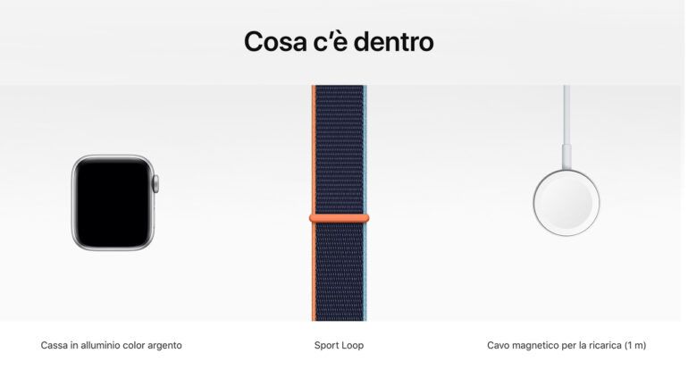 apple watch scatola