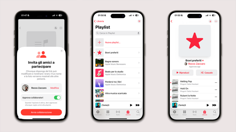 playlist collaborative e preferiti Apple Music 17.2 beta 1