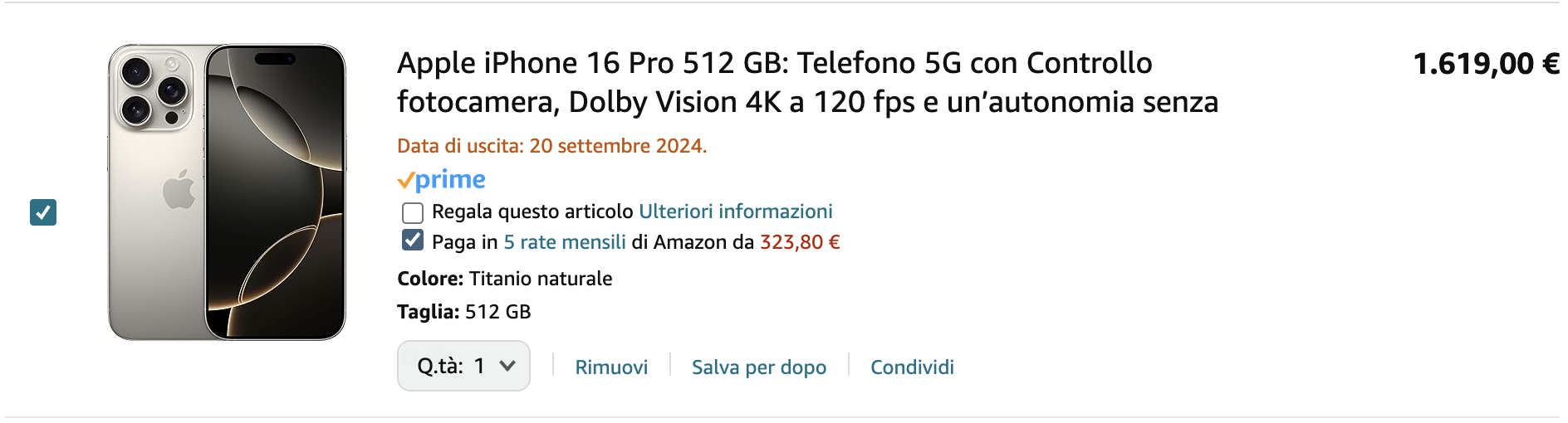 amazon iphone 16 pro a rate