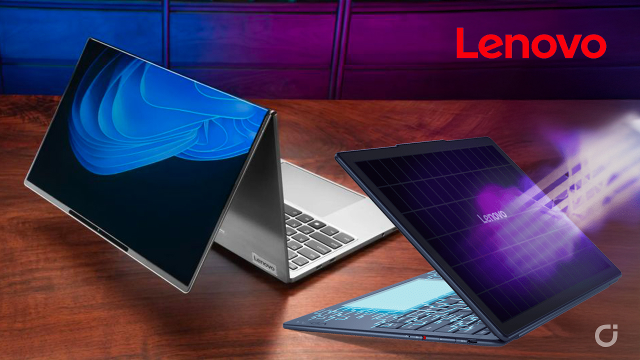 Lenovo al MWC 2025: notebook con schermi che si allungano, allargano e con pannello solare integrato per la ricarica